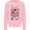 Steampunk Octopus Kraken Cthulhu Mens Sweatshirt Jumper Light Pink