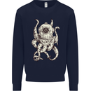 Steampunk Octopus Kraken Cthulhu Mens Sweatshirt Jumper Navy Blue