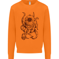Steampunk Octopus Kraken Cthulhu Mens Sweatshirt Jumper Orange