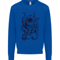 Steampunk Octopus Kraken Cthulhu Mens Sweatshirt Jumper Royal Blue