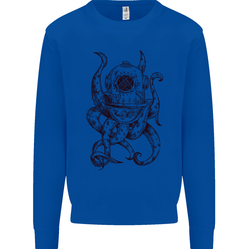Steampunk Octopus Kraken Cthulhu Mens Sweatshirt Jumper Royal Blue