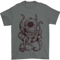 Steampunk Octopus Kraken Cthulhu Mens T-Shirt Cotton Gildan Charcoal