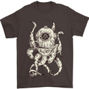 Steampunk Octopus Kraken Cthulhu Mens T-Shirt Cotton Gildan Dark Chocolate