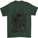 Steampunk Octopus Kraken Cthulhu Mens T-Shirt Cotton Gildan Forest Green