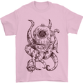 Steampunk Octopus Kraken Cthulhu Mens T-Shirt Cotton Gildan Light Pink