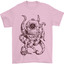 Steampunk Octopus Kraken Cthulhu Mens T-Shirt Cotton Gildan Light Pink