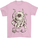Steampunk Octopus Kraken Cthulhu Mens T-Shirt Cotton Gildan Light Pink