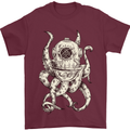 Steampunk Octopus Kraken Cthulhu Mens T-Shirt Cotton Gildan Maroon