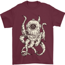 Steampunk Octopus Kraken Cthulhu Mens T-Shirt Cotton Gildan Maroon