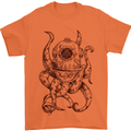 Steampunk Octopus Kraken Cthulhu Mens T-Shirt Cotton Gildan Orange