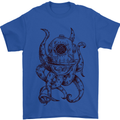 Steampunk Octopus Kraken Cthulhu Mens T-Shirt Cotton Gildan Royal Blue
