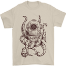 Steampunk Octopus Kraken Cthulhu Mens T-Shirt Cotton Gildan Sand