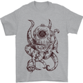 Steampunk Octopus Kraken Cthulhu Mens T-Shirt Cotton Gildan Sports Grey