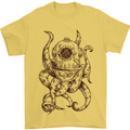 Steampunk Octopus Kraken Cthulhu Mens T-Shirt Cotton Gildan Yellow