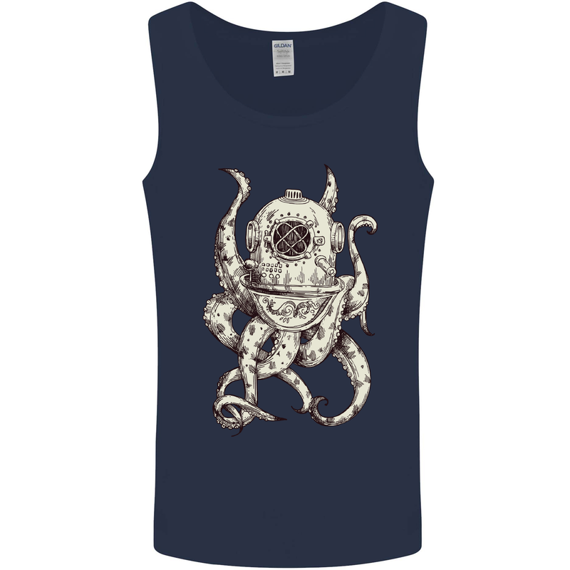 Steampunk Octopus Kraken Cthulhu Mens Vest Tank Top Navy Blue