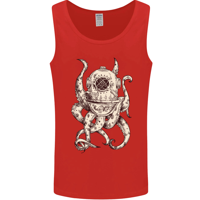 Steampunk Octopus Kraken Cthulhu Mens Vest Tank Top Red