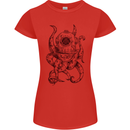 Steampunk Octopus Kraken Cthulhu Womens Petite Cut T-Shirt Red