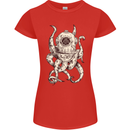 Steampunk Octopus Kraken Cthulhu Womens Petite Cut T-Shirt Red