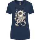 Steampunk Octopus Kraken Cthulhu Womens Wider Cut T-Shirt Navy Blue