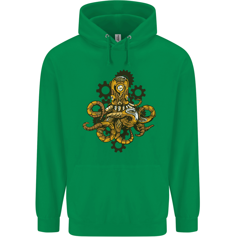 Steampunk Octopus Scuba Diving Cthulhu Childrens Kids Hoodie Irish Green