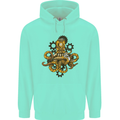 Steampunk Octopus Scuba Diving Cthulhu Childrens Kids Hoodie Peppermint