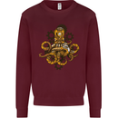 Steampunk Octopus Scuba Diving Cthulhu Kids Sweatshirt Jumper Maroon