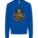 Steampunk Octopus Scuba Diving Cthulhu Kids Sweatshirt Jumper Royal Blue
