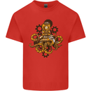 Steampunk Octopus Scuba Diving Cthulhu Kids T-Shirt Childrens Red