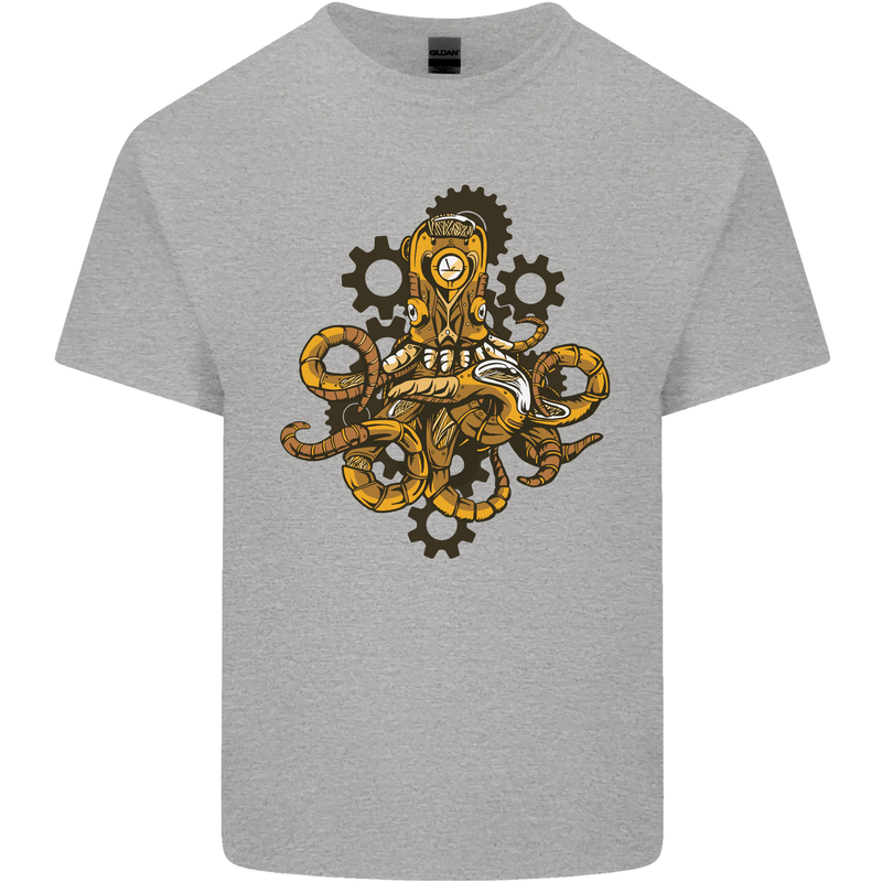 Steampunk Octopus Scuba Diving Cthulhu Kids T-Shirt Childrens Sports Grey