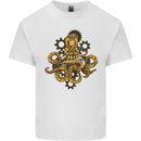 Steampunk Octopus Scuba Diving Cthulhu Kids T-Shirt Childrens White