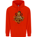 Steampunk Octopus Scuba Diving Cthulhu Mens 80% Cotton Hoodie Bright Red