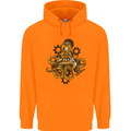 Steampunk Octopus Scuba Diving Cthulhu Mens 80% Cotton Hoodie Orange