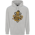 Steampunk Octopus Scuba Diving Cthulhu Mens 80% Cotton Hoodie Sports Grey