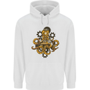 Steampunk Octopus Scuba Diving Cthulhu Mens 80% Cotton Hoodie White