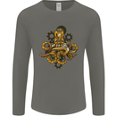 Steampunk Octopus Scuba Diving Cthulhu Mens Long Sleeve T-Shirt Charcoal