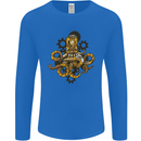 Steampunk Octopus Scuba Diving Cthulhu Mens Long Sleeve T-Shirt Royal Blue