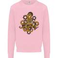 Steampunk Octopus Scuba Diving Cthulhu Mens Sweatshirt Jumper Light Pink