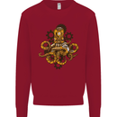 Steampunk Octopus Scuba Diving Cthulhu Mens Sweatshirt Jumper Red
