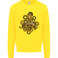 Steampunk Octopus Scuba Diving Cthulhu Mens Sweatshirt Jumper Yellow