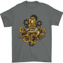 Steampunk Octopus Scuba Diving Cthulhu Mens T-Shirt 100% Cotton Charcoal