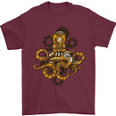 Steampunk Octopus Scuba Diving Cthulhu Mens T-Shirt 100% Cotton Maroon