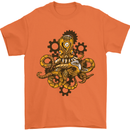 Steampunk Octopus Scuba Diving Cthulhu Mens T-Shirt 100% Cotton Orange
