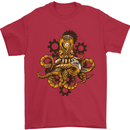 Steampunk Octopus Scuba Diving Cthulhu Mens T-Shirt 100% Cotton Red