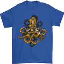 Steampunk Octopus Scuba Diving Cthulhu Mens T-Shirt 100% Cotton Royal Blue