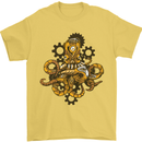 Steampunk Octopus Scuba Diving Cthulhu Mens T-Shirt 100% Cotton Yellow
