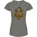 Steampunk Octopus Scuba Diving Cthulhu Womens Petite Cut T-Shirt Charcoal