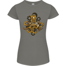 Steampunk Octopus Scuba Diving Cthulhu Womens Petite Cut T-Shirt Charcoal