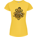 Steampunk Octopus Scuba Diving Cthulhu Womens Petite Cut T-Shirt Yellow