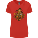 Steampunk Octopus Scuba Diving Cthulhu Womens Wider Cut T-Shirt Red