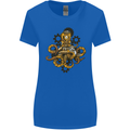 Steampunk Octopus Scuba Diving Cthulhu Womens Wider Cut T-Shirt Royal Blue